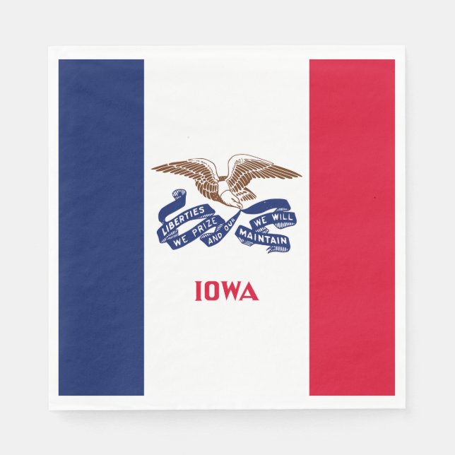 Serviette En Papier Drapeau de l'État de l'Iowa (Devant)