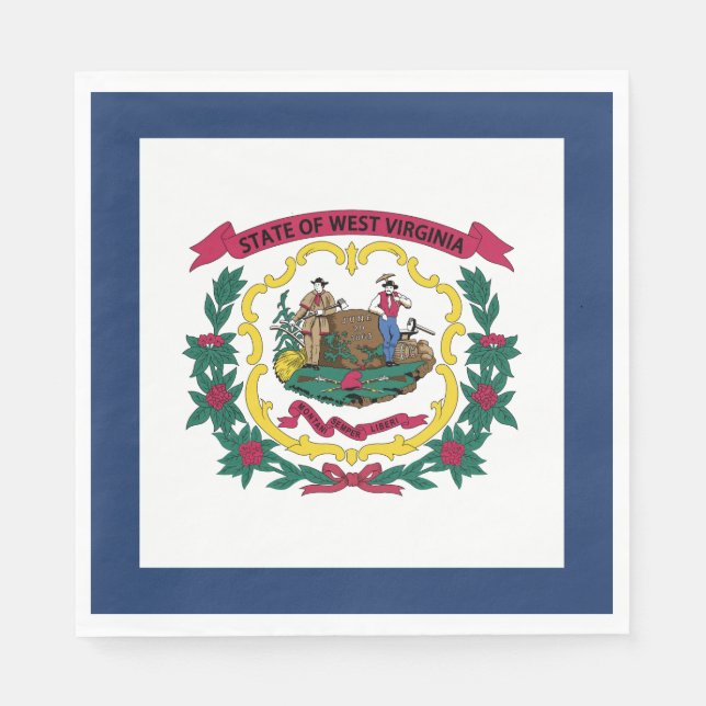 Serviette En Papier Drapeau de l'État de Virginie occidentale (Devant)