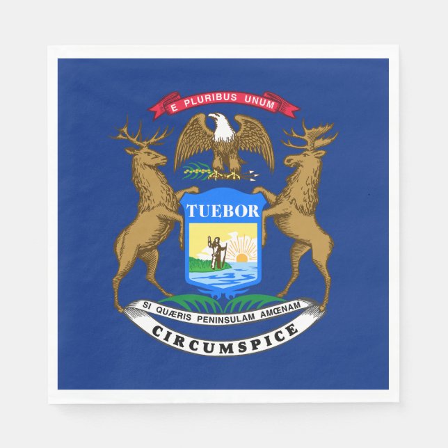 Serviette En Papier Drapeau de l'État du Michigan (Devant)