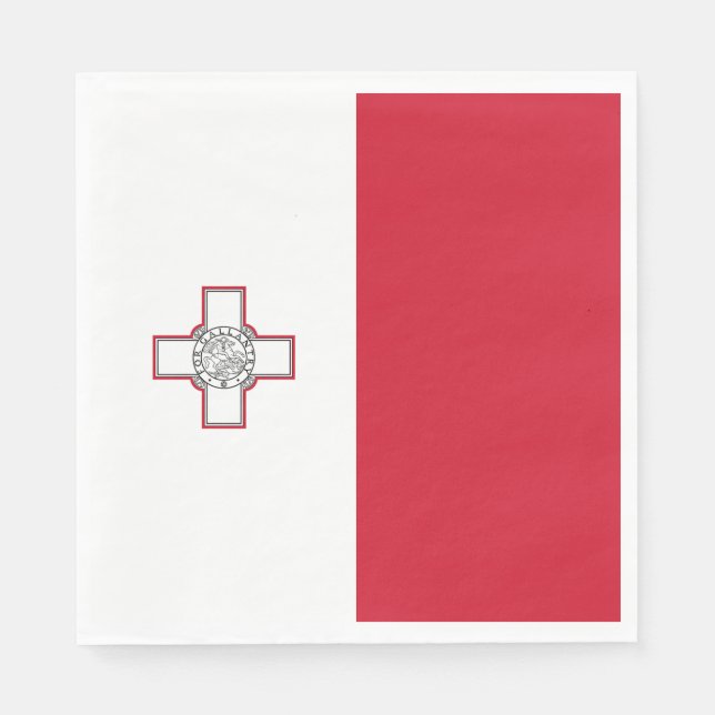Serviette En Papier Drapeau de Malte (Devant)