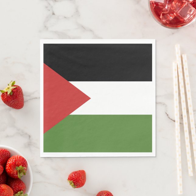 Serviette En Papier Drapeau de Palestine (En situation)