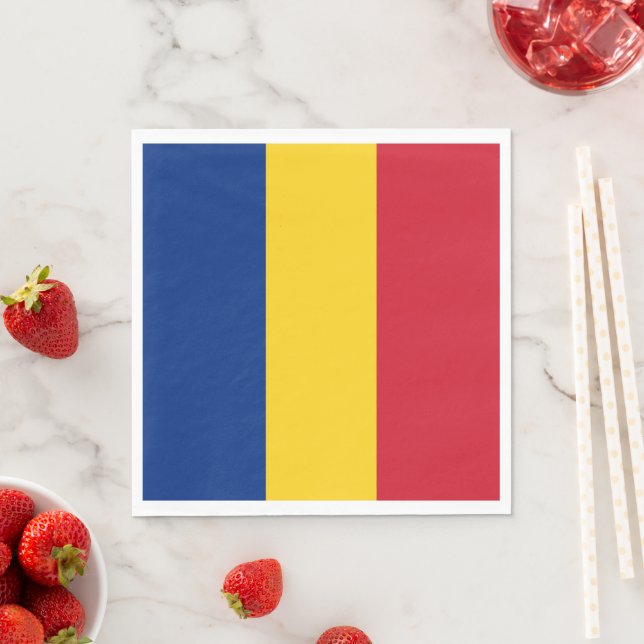 Serviette En Papier Drapeau de Roumanie (En situation)