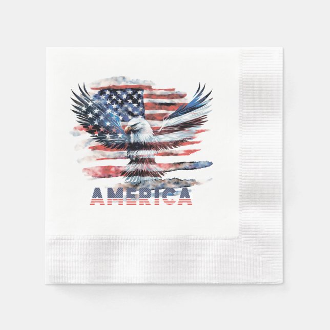 Serviette En Papier Drapeau des États-Unis. Amérique (Devant)