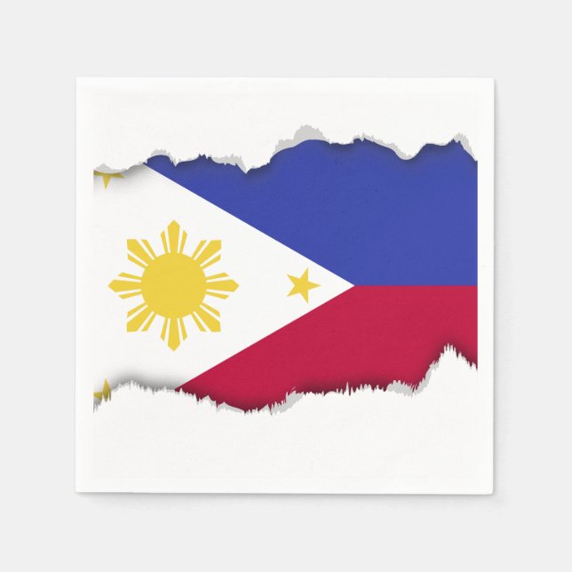 Serviette En Papier Drapeau des Philippines (Devant)