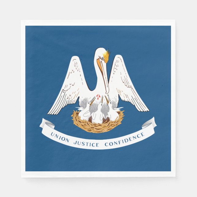 Serviette En Papier Drapeau d'État de Louisiane (Devant)
