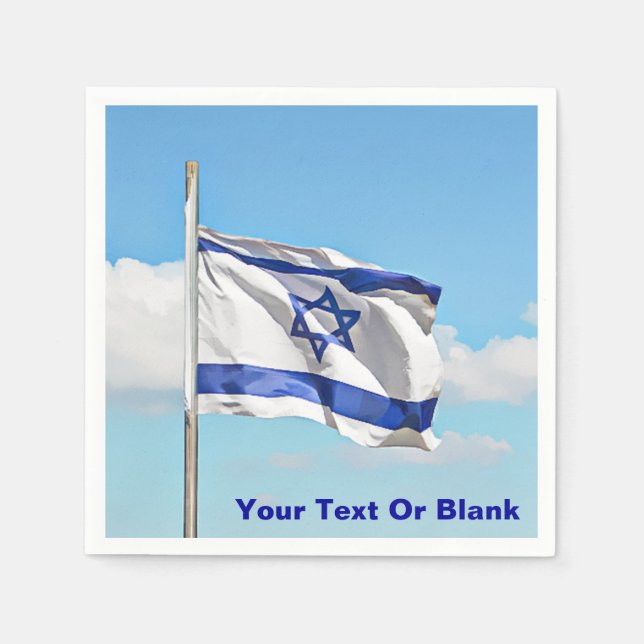Serviette En Papier Drapeau D'Israël (Devant)