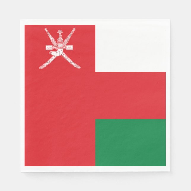 Serviette En Papier Drapeau d'Oman (Devant)