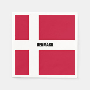 Serviette En Papier Drapeau du Danemark (rouge et blanc)