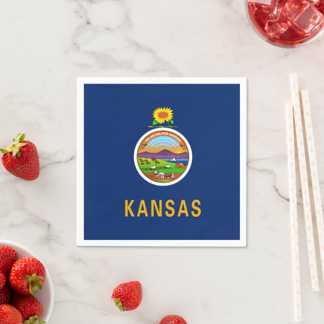 Serviette En Papier Drapeau du Kansas (En situation)