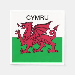 Serviette En Papier Drapeau du Pays de Galles Dragon rouge Cymru Welsh
