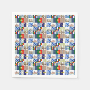 Serviette En Papier Drapeau du Portugal et Drapeau des Açores
