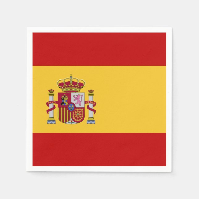 Serviette En Papier Drapeau Espagne (Devant)