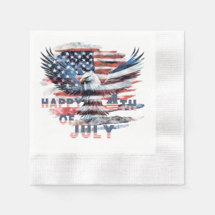 Serviette En Papier Drapeau et aigle des États-Unis. Indépendance