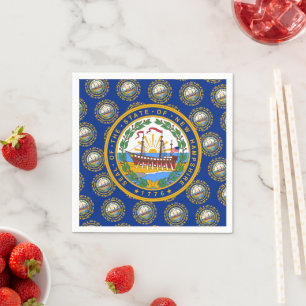Serviette En Papier Drapeau et sceau de Granite Stater, New Hampshire