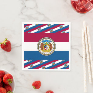 Serviette En Papier Drapeau et sceau du Missouri, Missouri