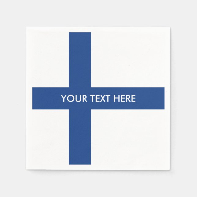 Serviette En Papier Drapeau finlandais de la Finlande coutume serviett (Devant)