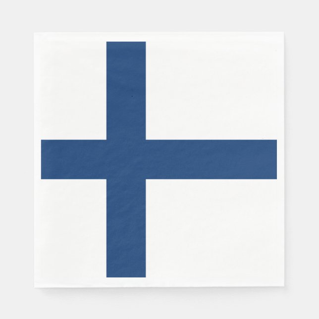 Serviette En Papier Drapeau Finlande (Devant)