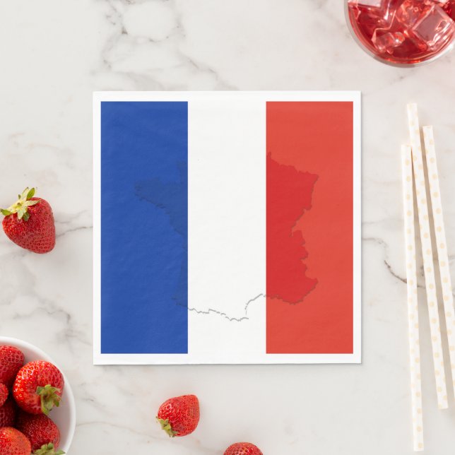 Serviette En Papier drapeau français (En situation)