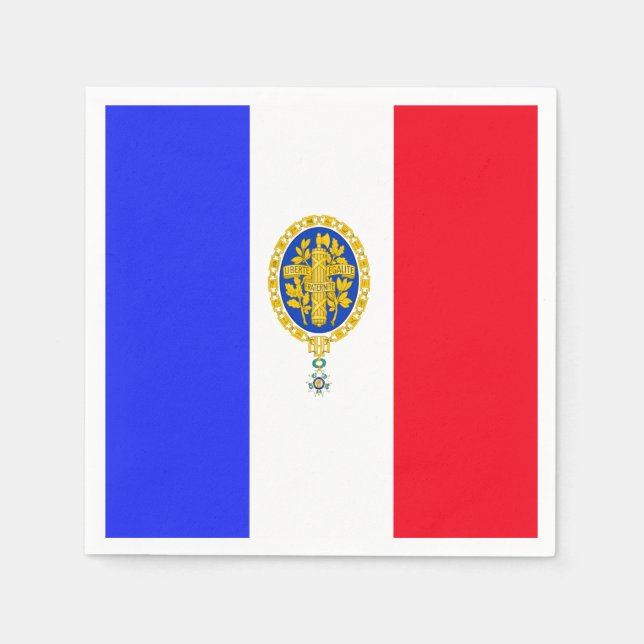 Serviette En Papier Drapeau français Emblem (Devant)