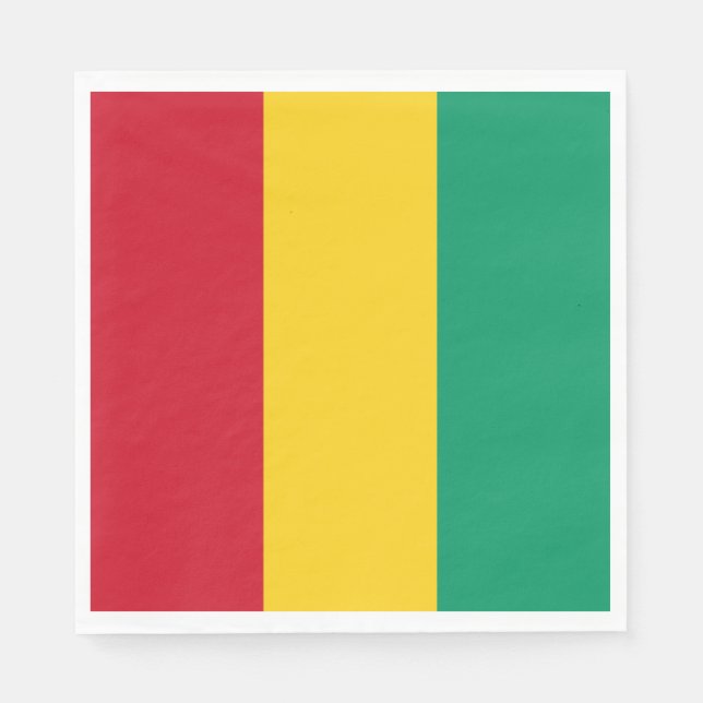 Serviette En Papier Drapeau Guinée (Devant)