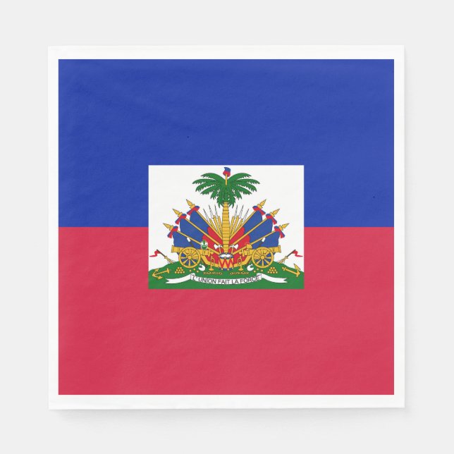 Serviette En Papier Drapeau Haïti (Devant)