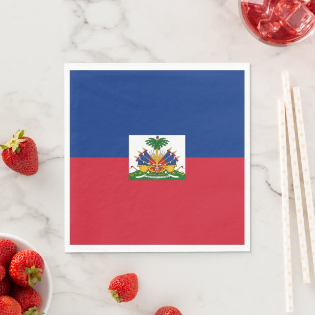 Serviette En Papier Drapeau Haïti (En situation)