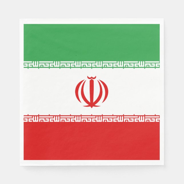 Serviette En Papier Drapeau Iran (Devant)
