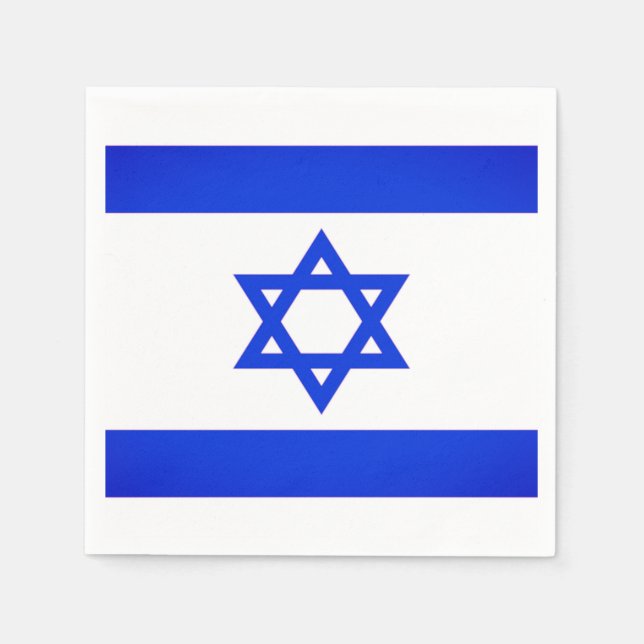 Serviette En Papier Drapeau Israël (Devant)