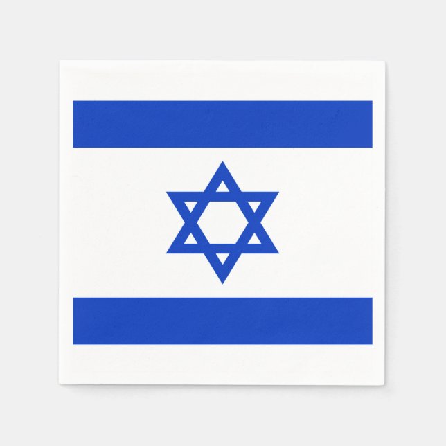 Serviette En Papier Drapeau Israël (Devant)