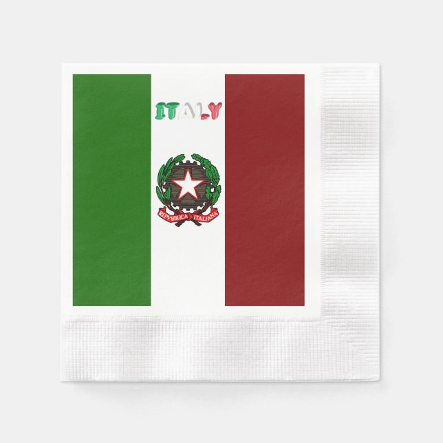Serviette En Papier Drapeau italien (Devant)