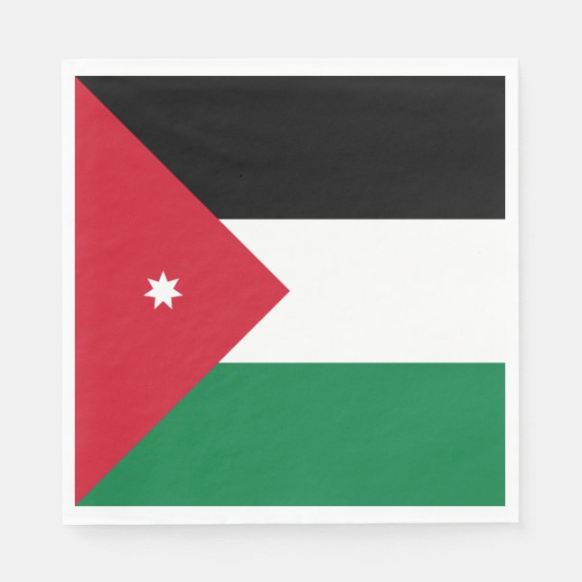 Serviette En Papier Drapeau Jordanie (Devant)