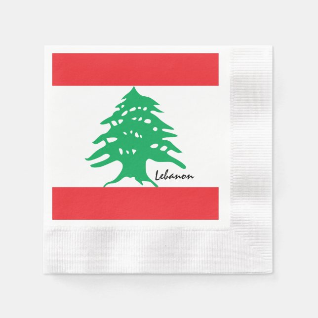 Serviette En Papier Drapeau libanais et Moyen-Orient - Liban /fans spo (Devant)