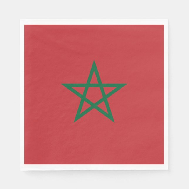 Serviette En Papier Drapeau Maroc (Devant)