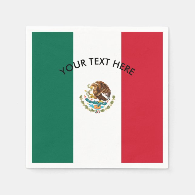 Serviette En Papier Drapeau mexicain serviettes de fête personnalisées (Devant)