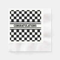 Drapeau noir et blanc À damiers vainqueurs