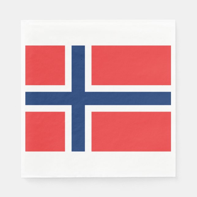 Serviette En Papier Drapeau norvégien (Norvège) (Devant)