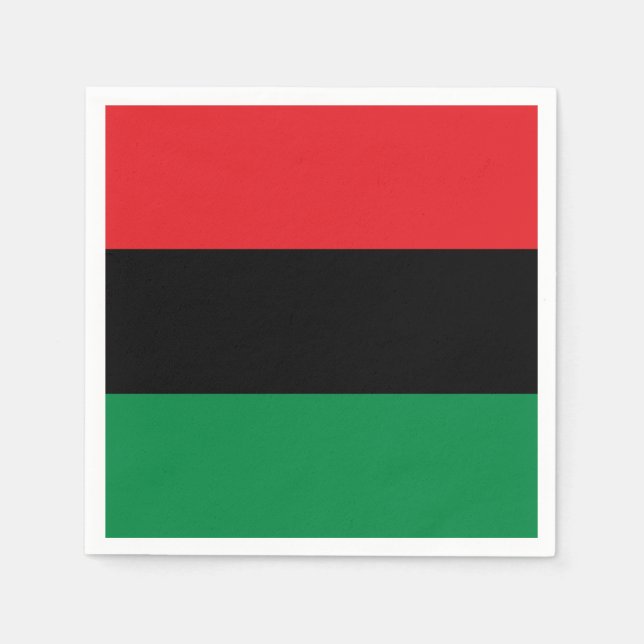 Serviette En Papier Drapeau panafricain de l'UNIA (Devant)
