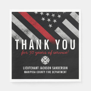 Serviette En Papier Drapeau pompier de l'anniversaire de la retraite