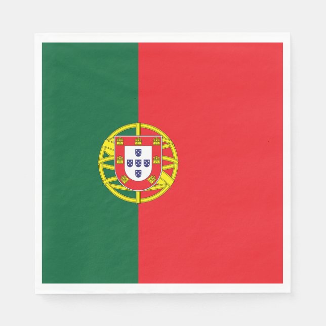 Serviette En Papier Drapeau Portugal (Devant)
