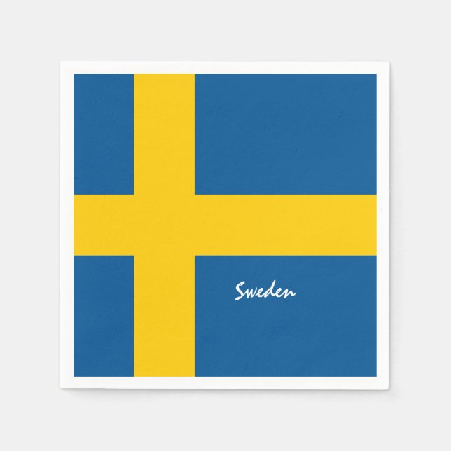 Serviette En Papier Drapeau suédois & Voyage Suède, fans de vacances/s (Devant)