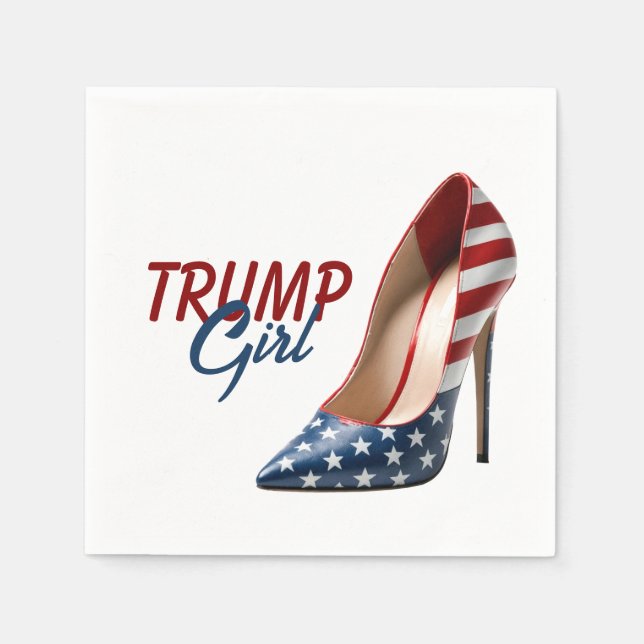 Serviette En Papier Drapeau TRUMP GIRL talons hauts (Devant)