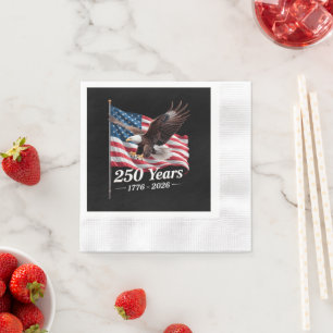 Serviette En Papier Drapeau USA 250 Ans Aigle 1776-2026