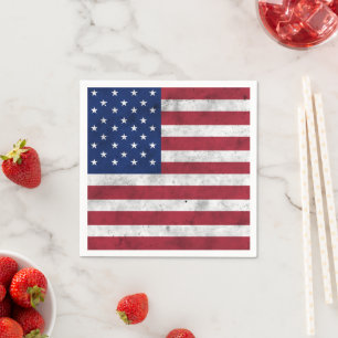 Serviette En Papier Drapeau USA vintage rouge blanc bleu Amérique patr