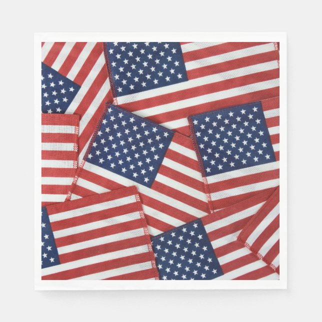 Serviette En Papier Drapeaux américains 4 juillet (Devant)