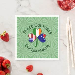 Serviette En Papier Drapeaux australiens irlandais USA Shamrock Annive