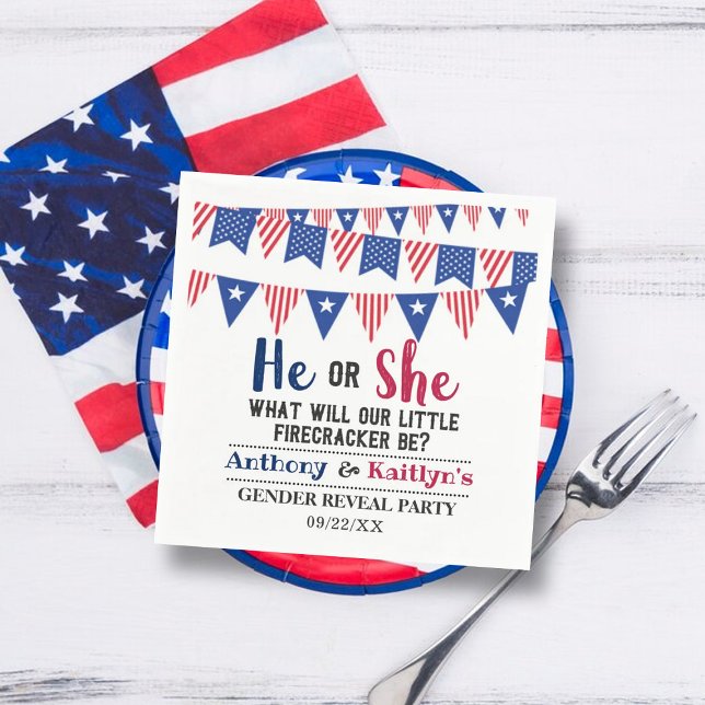 Serviette En Papier Drapeaux de Bunting 4 juillet Fête de Révélation d (Créateur téléchargé)