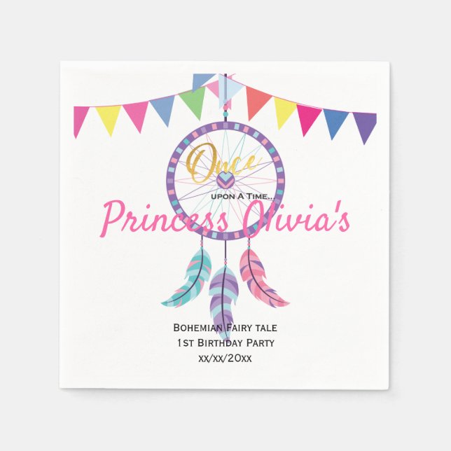 Serviette En Papier Dreamy Dreamcatcher Fête d'anniversaire (Devant)