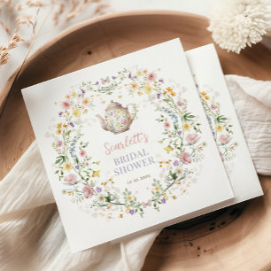 Serviette En Papier Dreamy Pastel Fête des mariées Fleur sauvage Tea P