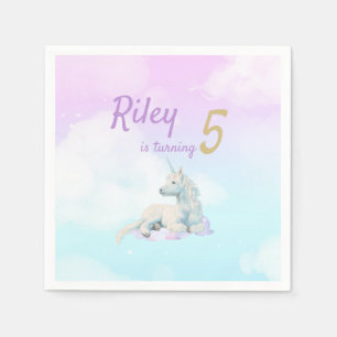 Serviette En Papier Dreamy Unicorn Girl Anniversaire de fête Napkins