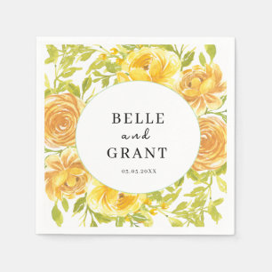 Serviette En Papier Dreamy Yellow Rose Mariage
